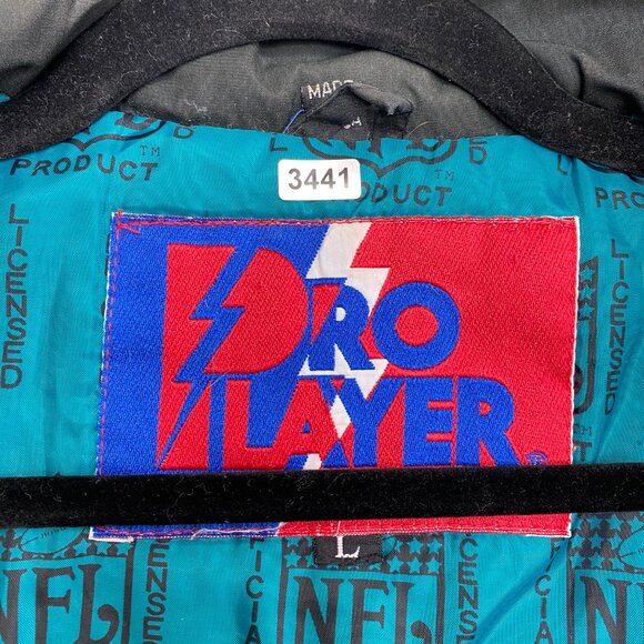 Vtg Miami Dolphins Puffer Jacket Men's L Pro Player Daniel Young Windbreaker - Picture 8 of 16